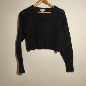 y2k Rachel Max Mohair Cropped Sweater sz M Black Indie Sleaze Coquette Cozy